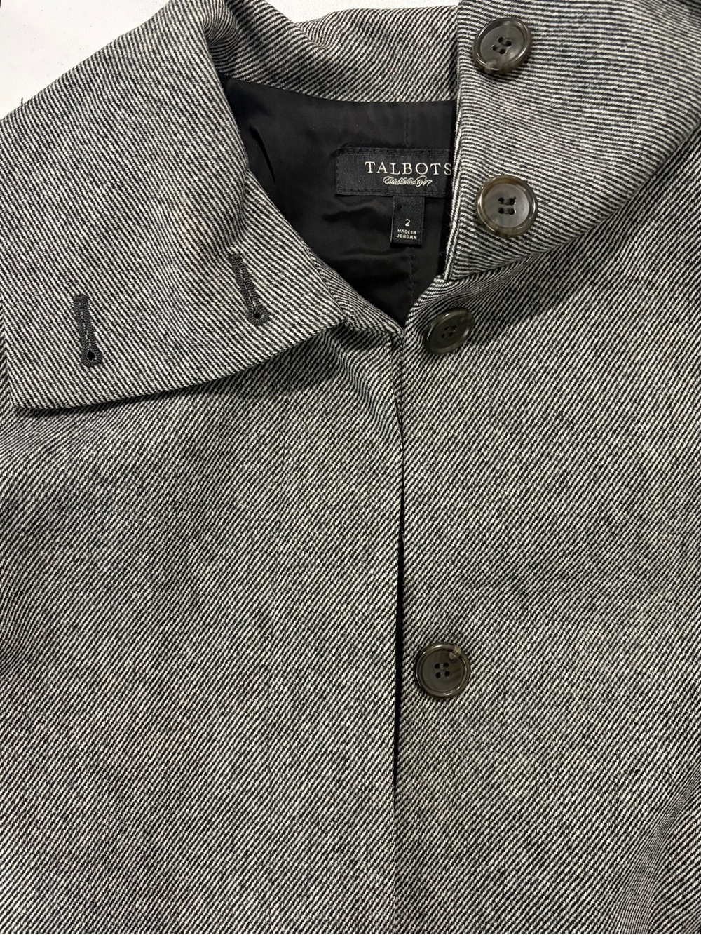 Talbots Gray Short Wool-Blend Button Jacket (2) - Picture 5 of 6